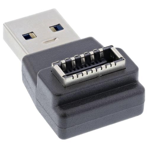 Preview: InLine® USB 3.2 Adapter, USB-A Stecker zu intern USB-E Frontpanel Buchse