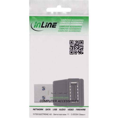 Preview: InLine® USB 3.2 Adapter, USB-A Stecker zu intern USB-E Frontpanel Buchse