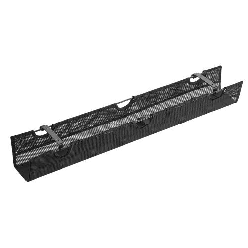 Preview: Ablagenetz für Untertisch-Montage, mit Klettlaschen, Schwarz, 910 mm