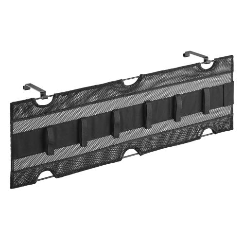 Preview: Ablagenetz für Untertisch-Montage, mit Klettlaschen, Schwarz, 910 mm