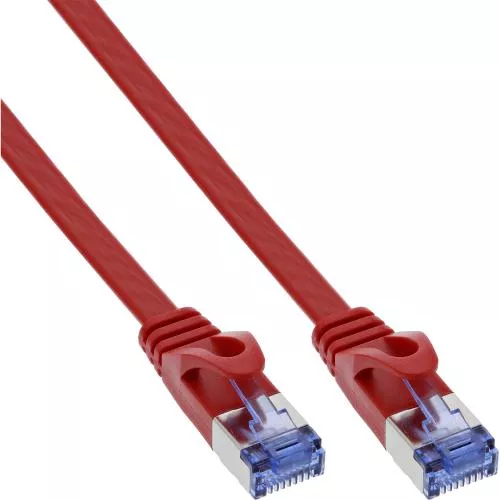 Flaches Cat.6A Patchkabel rot