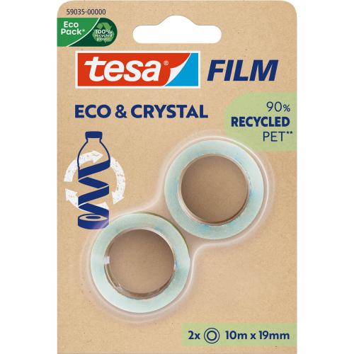 tesafilm® Eco & Crystal, 10m x 19mm, Blister 2er-Pack