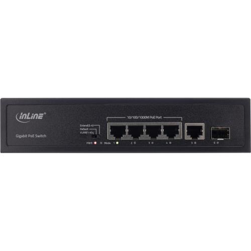 Preview: 5-Port PoE+ Gigabit Switch, 1x SFP, lüfterlos, Desktop