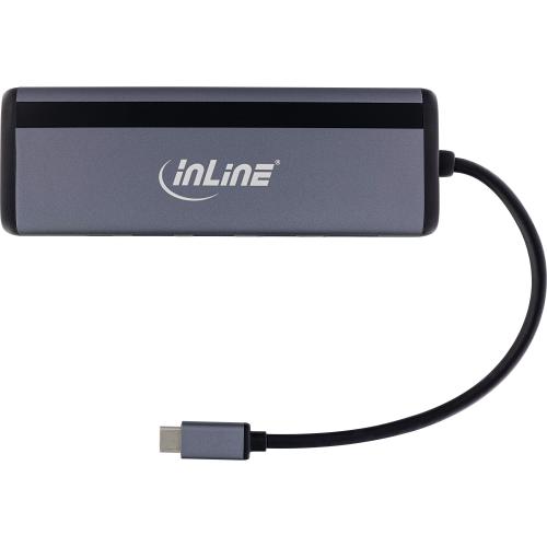 Preview: InLine® 8-in-1 USB-C Multihub Dockingstation, HDMI, DisplayPort, USB 3.2, PD 3.0 100W, MST