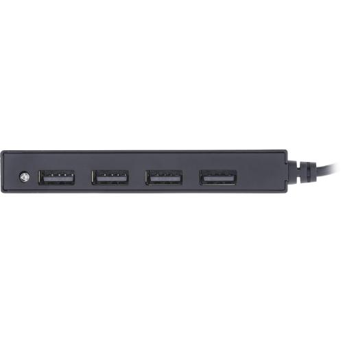 InLine® USB 2.0 Hub, 4 Port, schwarz, Kabel 30cm, schmale Bauform