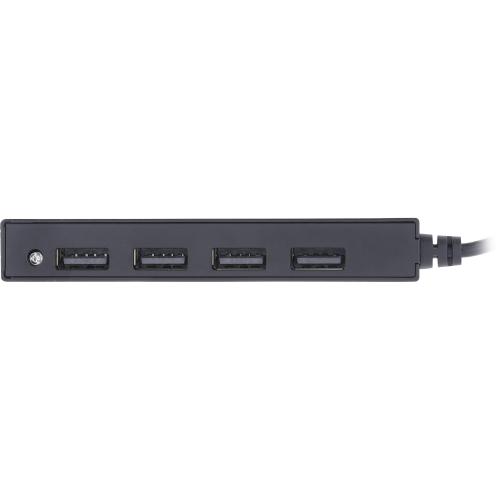 Preview: InLine® USB 2.0 Hub, 4 Port, schwarz, Kabel 30cm, schmale Bauform