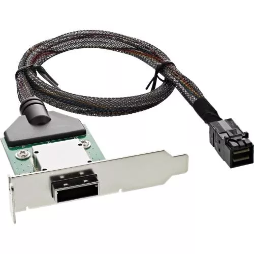 InLine® SAS HD LP PCI Slotblech m. Kabel, ext. SFF-8088 auf int. SFF-8643, 0,75m
