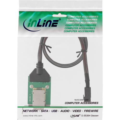 Preview: InLine® SAS HD LP PCI Slotblech m. Kabel, ext. SFF-8088 auf int. SFF-8643, 0,75m