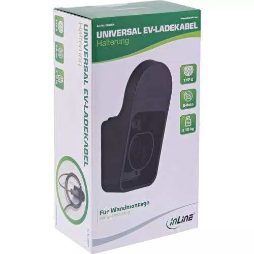 Universal EV-Ladekabel Halterung – Wandhalterung für Typ 2 E-Auto-Ladekabel, schwarz