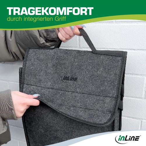 Preview: InLine® Aufbewahrungstasche für EV Autoladekabel, bis 7,5m, grau