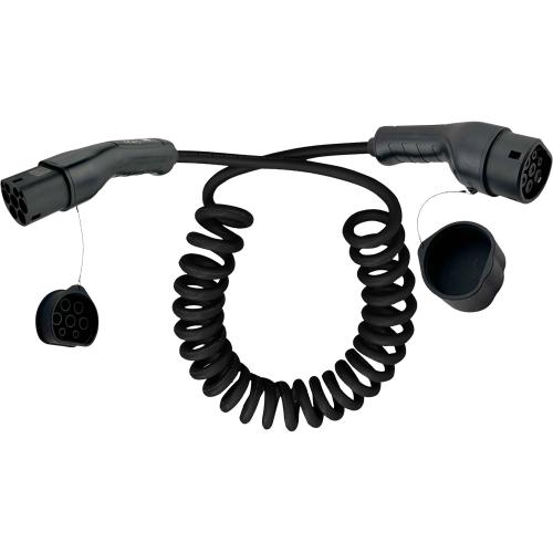 Preview: InLine® EV Spiral-Autoladekabel 11kW Typ2, 3-phasig, 7,5m