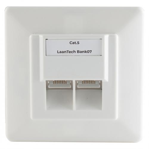 Netzwerkdose Cat.5e Unterputz 2-fach, geschirmt, weiß