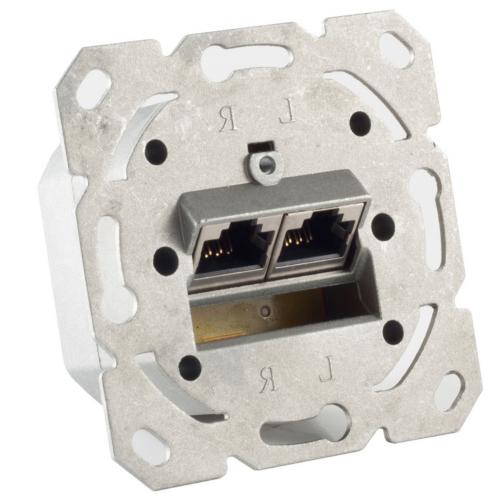 Netzwerkdose Cat.6A Unterputz 2-fach, vollgeschirmt, LSA, schalterprogrammtauglich