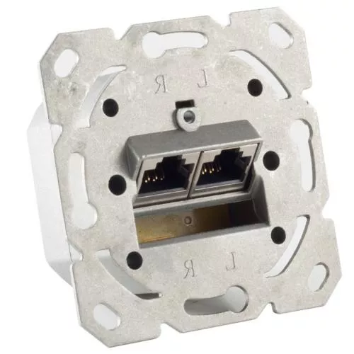 Netzwerkdose Cat.6A Unterputz 2-fach, vollgeschirmt, LSA, schalterprogrammtauglich