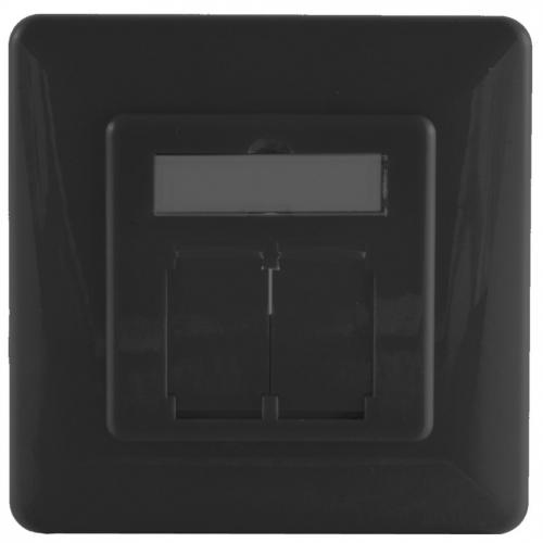 Abdeckrahmen für Netzwerkdosen 80×80 mm, inkl. Zentralstück 50×50 mm, Anthrazit