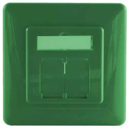 Abdeckrahmen für Netzwerkdosen 80×80 mm, inkl. Zentralstück 50×50 mm, Grün