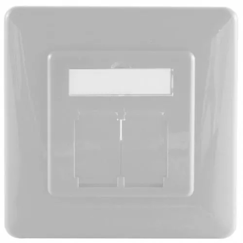 Abdeckrahmen für Netzwerkdosen 80×80 mm, inkl. Zentralstück 50×50 mm, Perlweiß