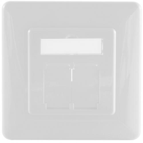 Abdeckrahmen für Netzwerkdosen 80×80 mm, inkl. Zentralstück 50×50 mm, Signalweiß