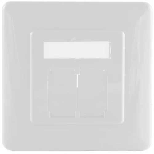 Abdeckrahmen für Netzwerkdosen 80×80 mm, inkl. Zentralstück 50×50 mm, Signalweiß