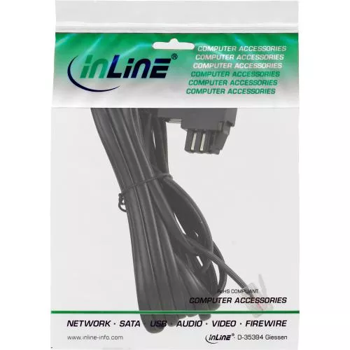 InLine® TAE-N Anschlusskabel gebrückt 6m