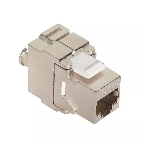 RJ45 Keystone-Modul Cat.6A – 500 MHz – vollgeschirmt – werkzeuglos
