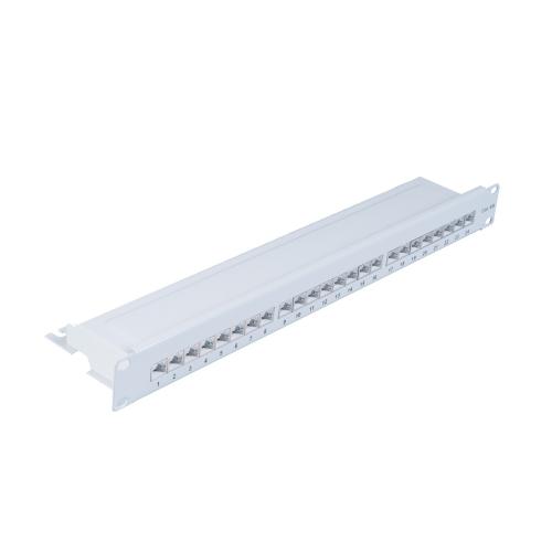 Patchpanel Cat.6A – 24 Port – geschirmt – 19 Zoll – lichtgrau