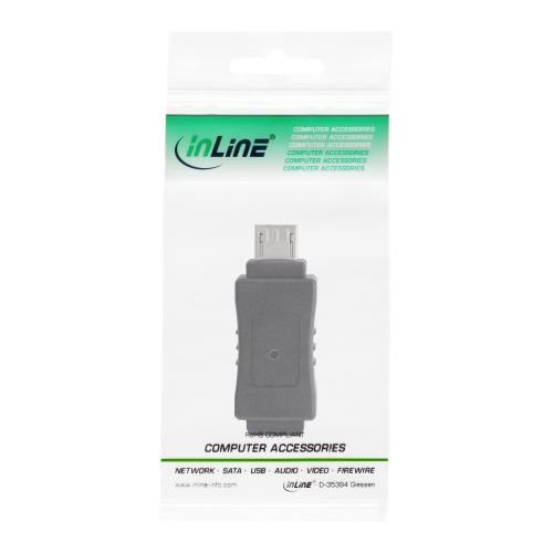 Preview: InLine® Micro USB Adapter Micro B Stecker an Mini USB 5-pol Buchse