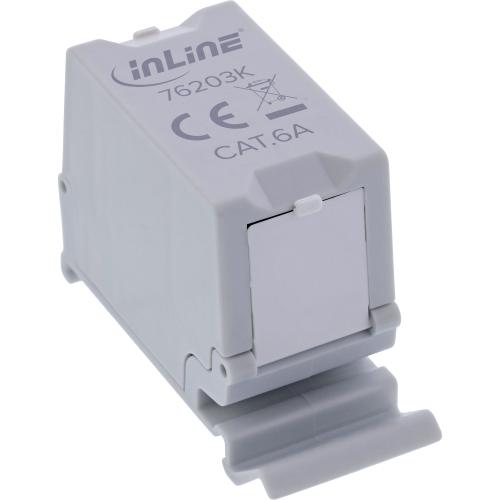 Preview: Cat.6A RJ45 Doppelkupplung für Hutschiene – 10G-tauglich, geschirmt