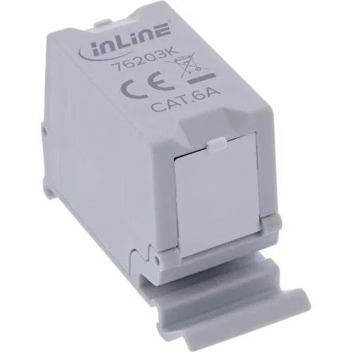 Cat.6A RJ45 Doppelkupplung für Hutschiene – 10G-tauglich, geschirmt