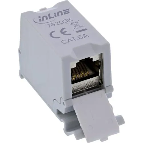 Cat.6A RJ45 Doppelkupplung für Hutschiene – 10G-tauglich, geschirmt