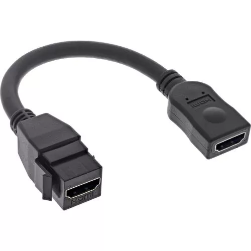 InLine HDMI Keystone Adapterkabel 4K/30Hz HDMI A Buchse/Buchse schwarz 0,2m