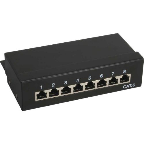 Patchpanel Cat.6 – 8-fach, Desktop/Tischmontage, schwarz