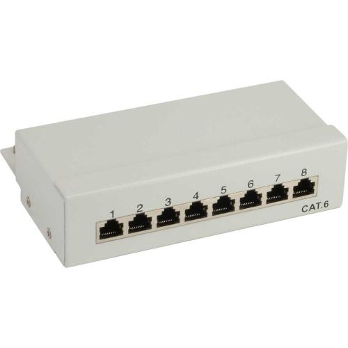Patchpanel Cat.6 – 8-fach, Desktop/Tischmontage, grau