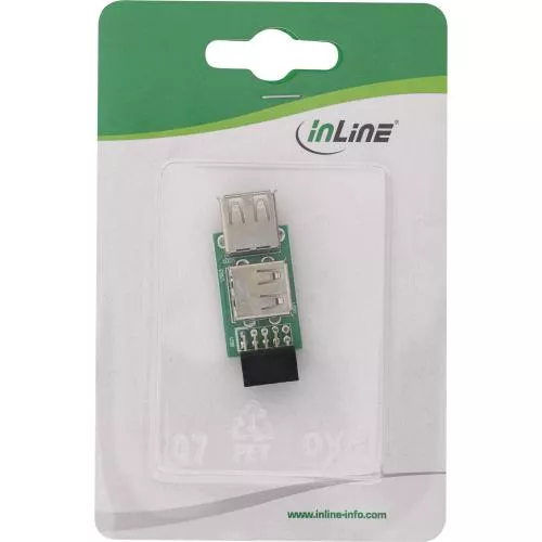 InLine® USB 2.0 Adapter 2x Buchse A auf Pfostenanschluss
