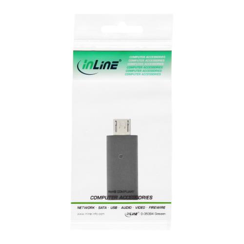Preview: InLine® USB 2.0 Adapter Micro USB Stecker auf USB Typ C Buchse
