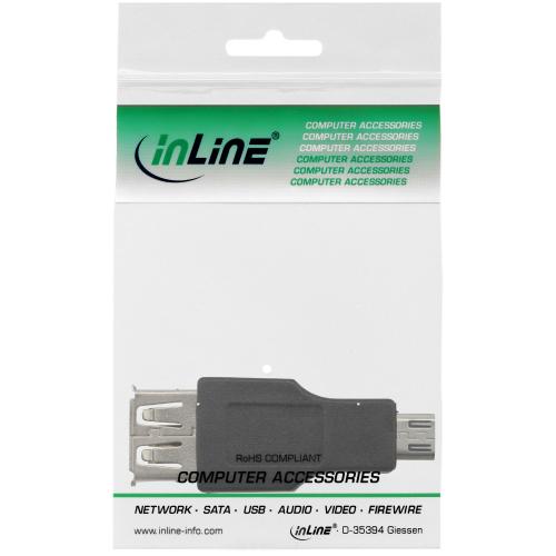Preview: InLine® Micro USB Adapter Micro B Stecker an USB A Buchse