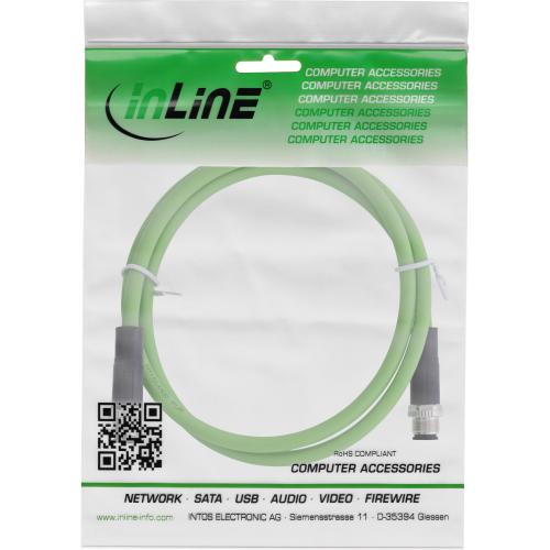 InLine® Industrie Netzwerkkabel, M12 4-pin D-kodiert Stecker/Stecker, PUR