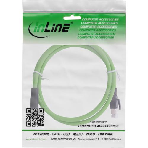 InLine® Industrie Netzwerkkabel, M12 4-pin D-kodiert St. zu RJ45 St., PUR