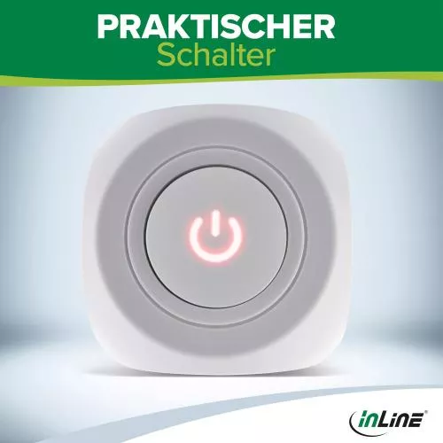 InLine® Charging Cube, 3x Schutzkontakt, 2x USB-C, 2x USB-A, weiß, 2m