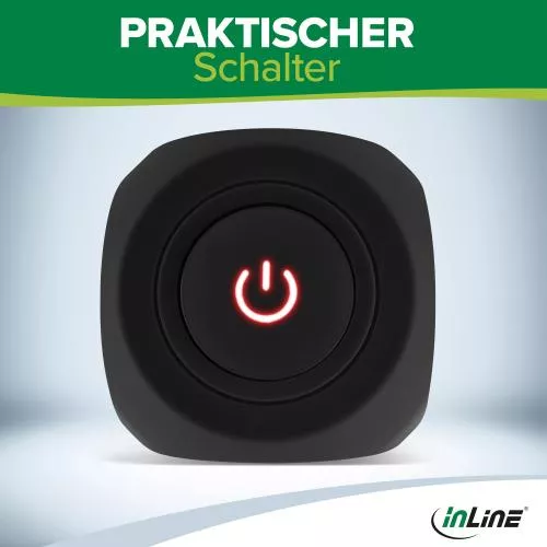 InLine® Charging Cube, 3x Schutzkontakt, 2x USB-C, 2x USB-A, schwarz, 2m