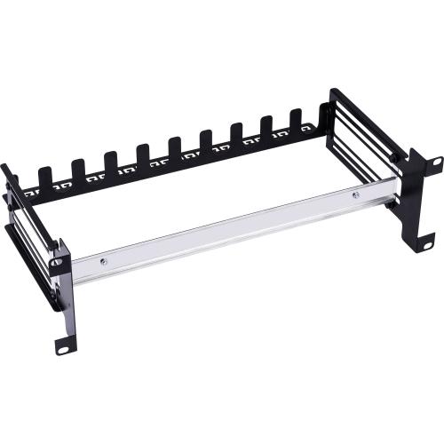 Preview: InLine® 19" Schutzschalterleiste 3HE, mit tiefenverstellbarer Hutschiene