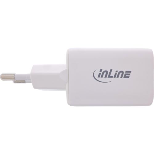 Preview: InLine® Power Delivery + Quick Charge USB Netzteil, 33W, USB-A + USB-C, weiß