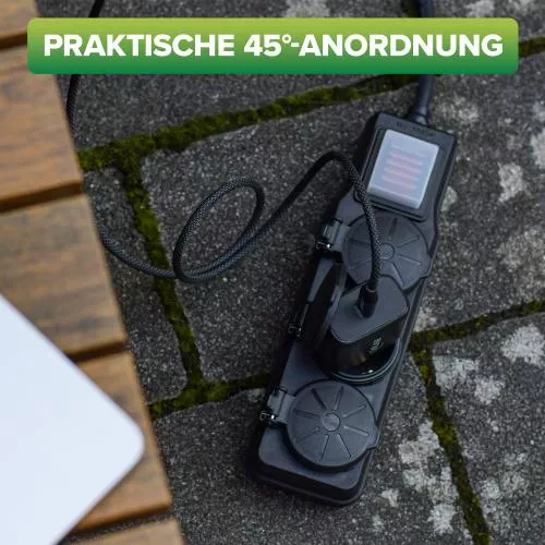 Outdoor-Steckdosenleiste, 3-fach Schutzkontakt, IP44, mit Schalter, 5m
