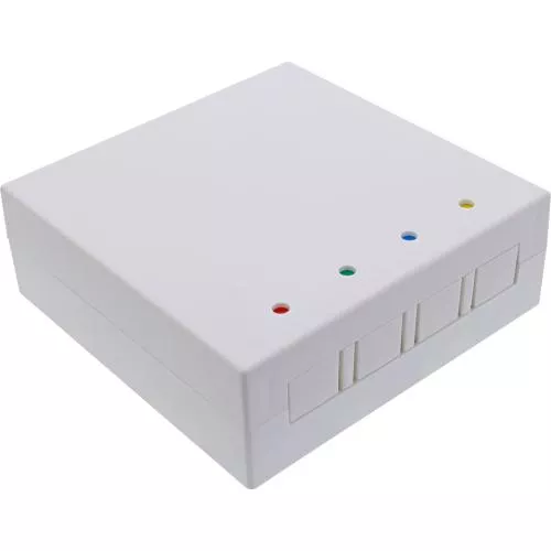 LWL Leerbox – Aufputz, für bis zu 4x LC Duplex / 4x SC Simplex, 80mm, weiß