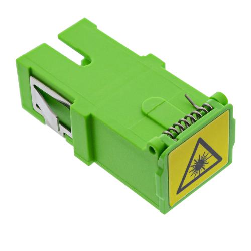 LWL Kupplung SC-SC Simplex – Singlemode OS1/OS2 – Keramik – mit Laserschutzblende – grün