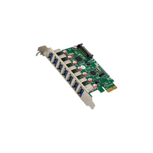 Preview: InLine® Schnittstellenkarte, 7x USB-A 3.2 Gen.1, PCIe, mit SATA Stromanschluss