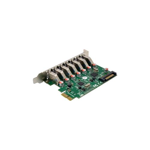 Preview: InLine® Schnittstellenkarte, 7x USB-A 3.2 Gen.1, PCIe, mit SATA Stromanschluss