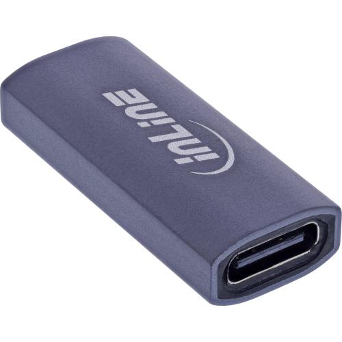 Preview: InLine® USB4 Adapter, USB-C Buchse/Buchse, Aluminium, grau