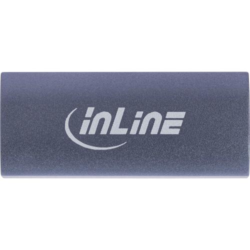 Preview: InLine® USB4 Adapter, USB-C Buchse/Buchse, Aluminium, grau