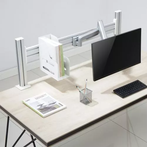 Slatwall Tischhalterung – 1m Aluminium-Panel mit 2 Stützen (0,86m)